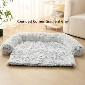 Pet Dog Plush Winter Warm Sofa Cushion (Option: Rounded Corner Gradient Gray-XL)