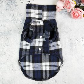 Casual Universal Pet Plaid Shirt (Option: Plaid Shirt Blue-S)