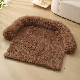 Pet Dog Plush Winter Warm Sofa Cushion (Option: Round Detachable Khaki-M)