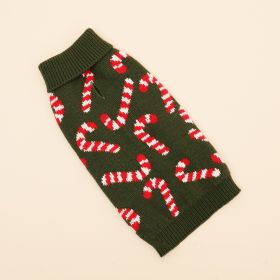 Small And Medium-sized Dogs Christmas Sweater Clothing (Option: Red Walking Stick-S)