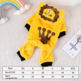 Autumn And Winter Thermal Coral Fleece Transformation Lion Dog Clothes (Option: Lion Pet Costume-XL)