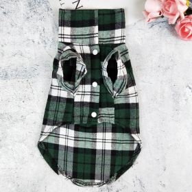 Casual Universal Pet Plaid Shirt (Option: Plaid Shirt Green-XL)