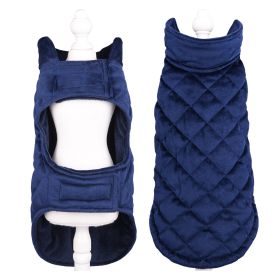 Velvet Pet Clothes Autumn And Winter Warm (Option: Navy Blue-4XL)