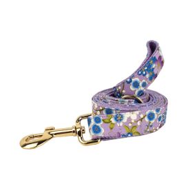 Purple And Wind Floral Dog Collar Hand Holding Rope Metal Bandana Bow Strap Out Shit Bag (Option: Dog Leash-M)