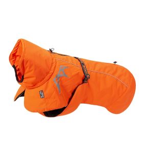 Pet Dog Cotton-padded Clothes Autumn And Winter Waterproof Warm With Velvet (Option: Orange-Back Length 30cm)