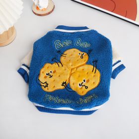 Dog Clothes Fleece-lined Thickened Warm Coat (Option: Blue-3XL)