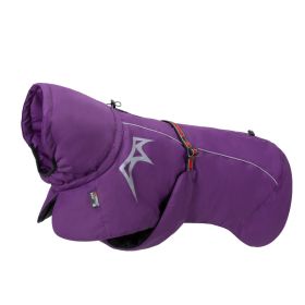 Pet Dog Cotton-padded Clothes Autumn And Winter Waterproof Warm With Velvet (Option: Purple-Back Length 65cm)