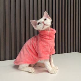 Thick German Mink Velvet Warm Bottoming Comfortable Cat Dog Clothes (Option: Jade Pink-L Recommended 350 Kg 400 Kg)