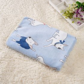 Dog Kennel Coral Fleece Blanket (Option: Bull Terrier Light Blue-80x 100cm)